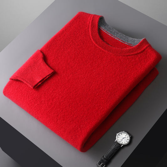 Men's Knitted Thickened Crewneck Versatile Sweater
